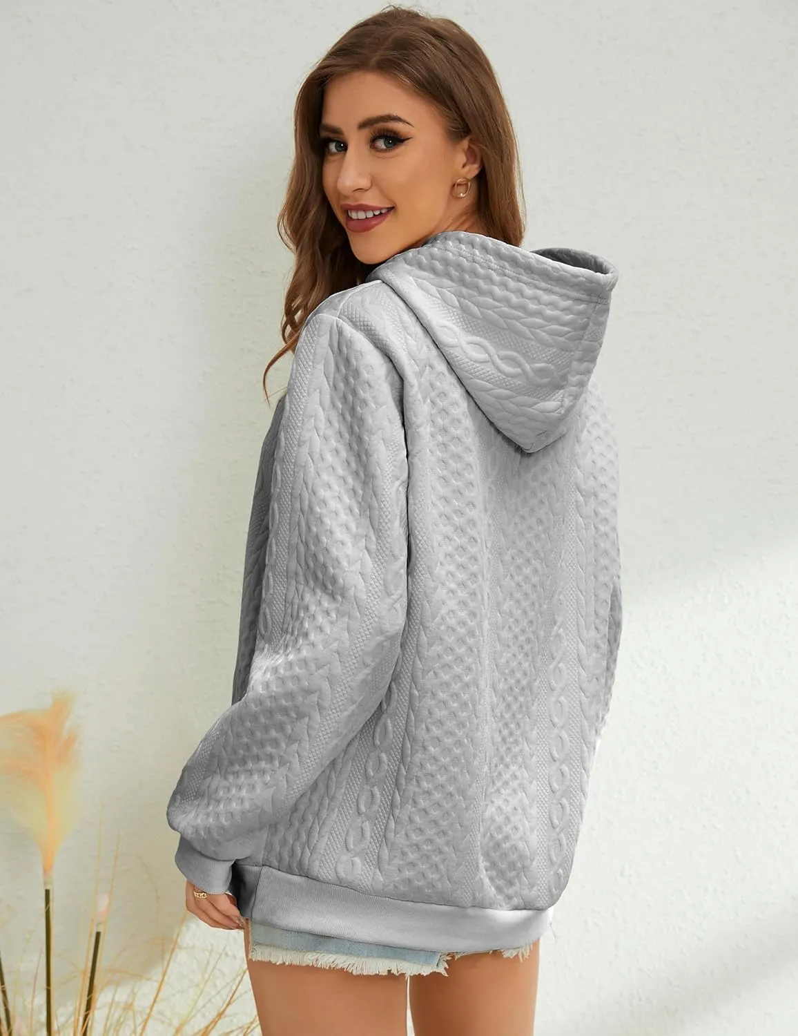 Women's Hoodie Fashion Warm Sweatshirt Casual Loose Hooded Oversized Outerwear
