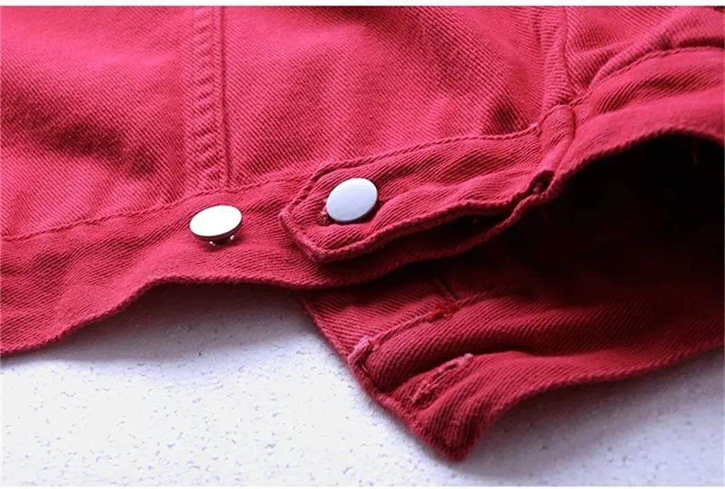 Women's Jean Denim Jacket Pockets Short Light Cropped Mini Lightweight Ladies Denim Jacket