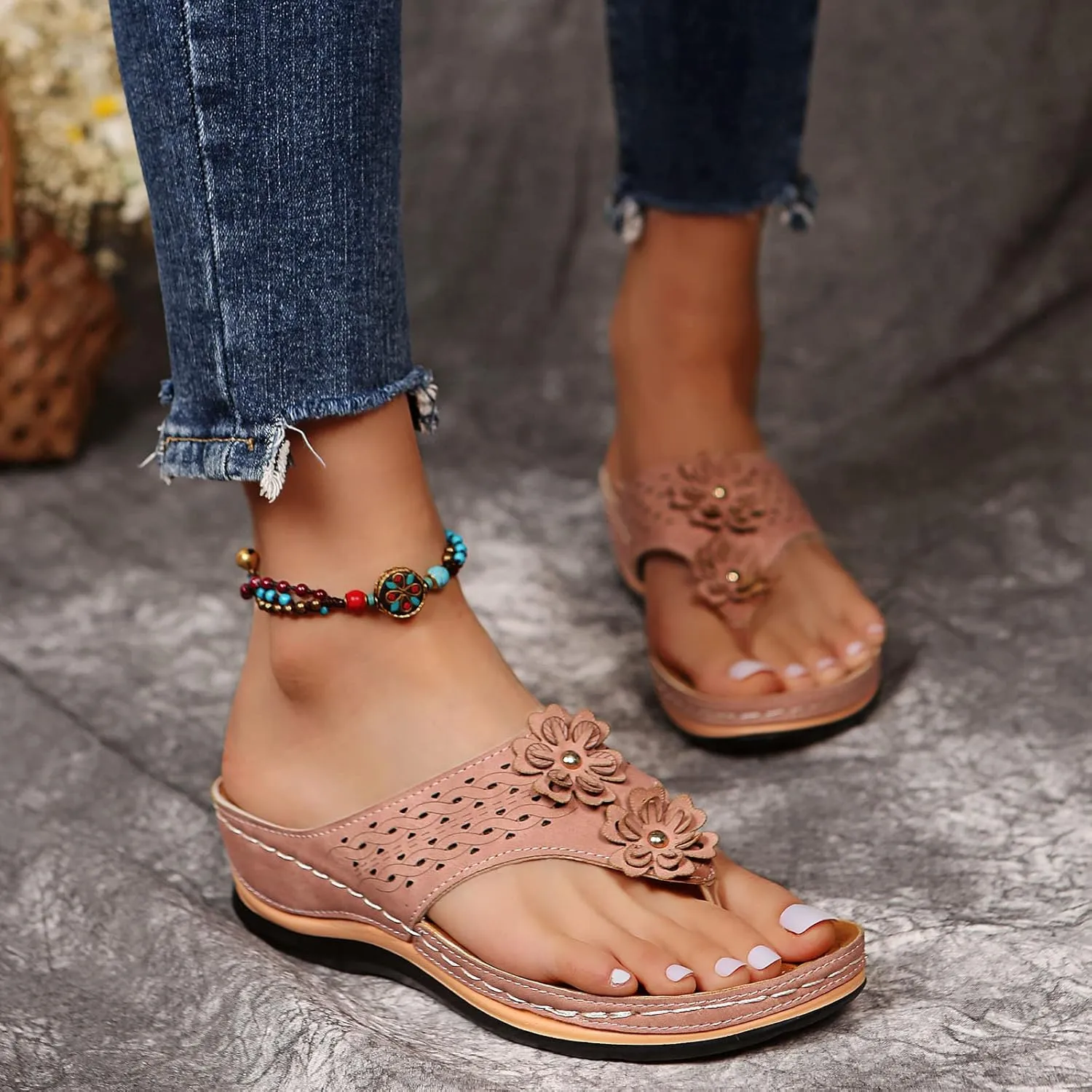 Womens Sandals Dressy, Sandals With Arch Support Soft Orthotic Sandals Plantar Fasciitis Orthotic Flip Flop