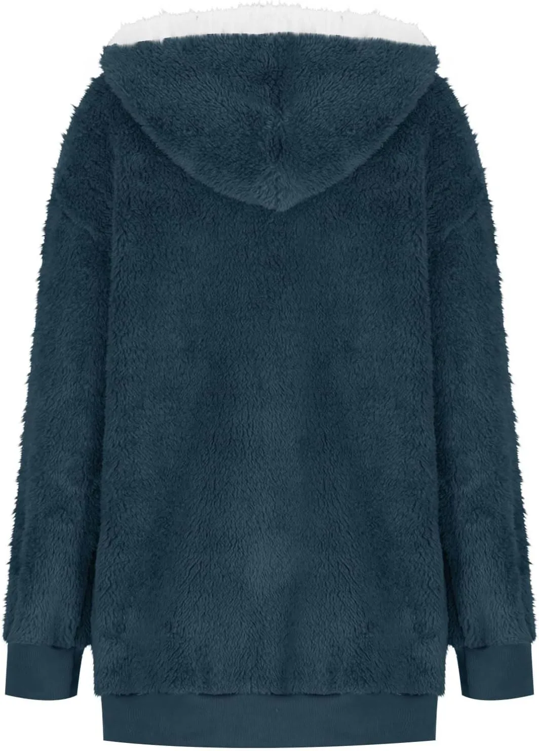 Womens Sherpa Jacket Oversized Fleece Jacket Teddy Bear Coat with Pockets Casual Open Front Hooded Fuzzy Cardigan