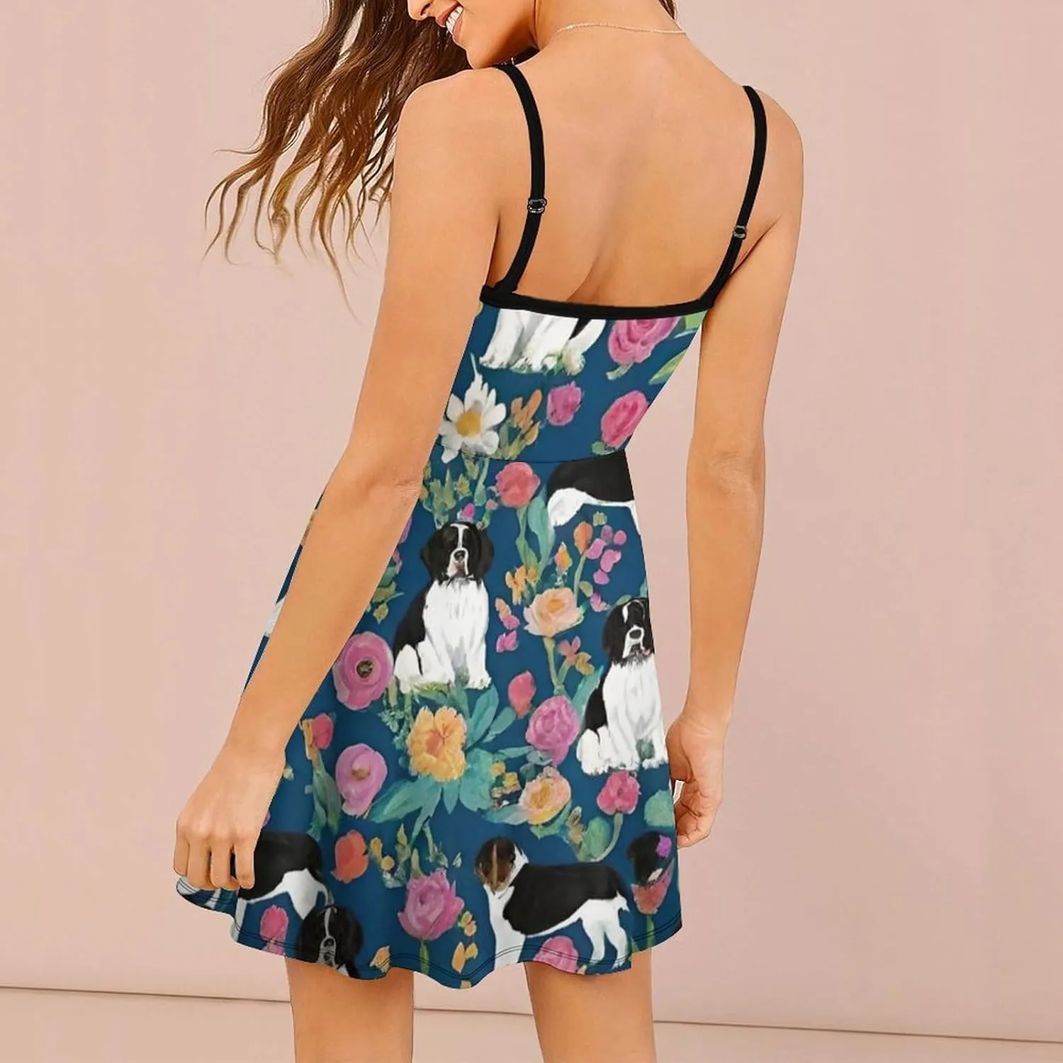 Women's U-Neck Sleeveless Loose Comfy Swing Sundress for Party Beach Date