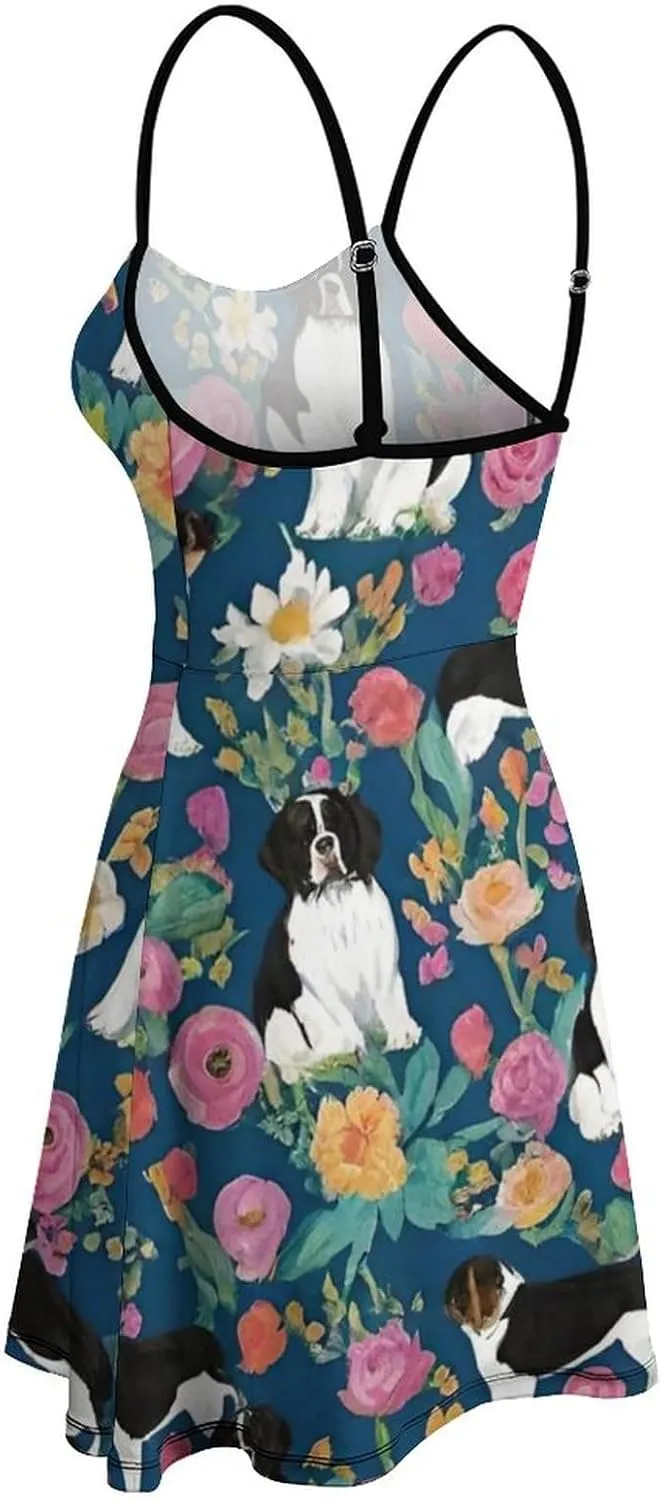Women's U-Neck Sleeveless Loose Comfy Swing Sundress for Party Beach Date