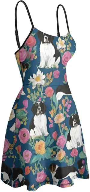 Women's U-Neck Sleeveless Loose Comfy Swing Sundress for Party Beach Date