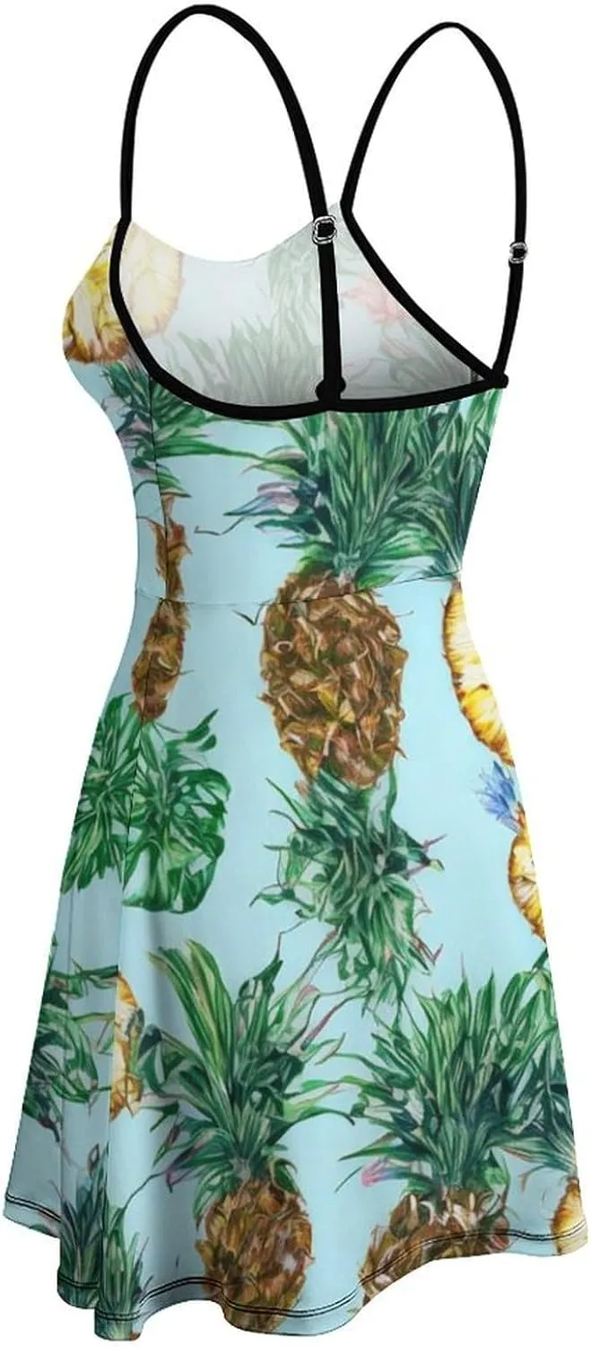 Women's U-Neck Sleeveless Midi Tank Dress for Party Holiday Beach