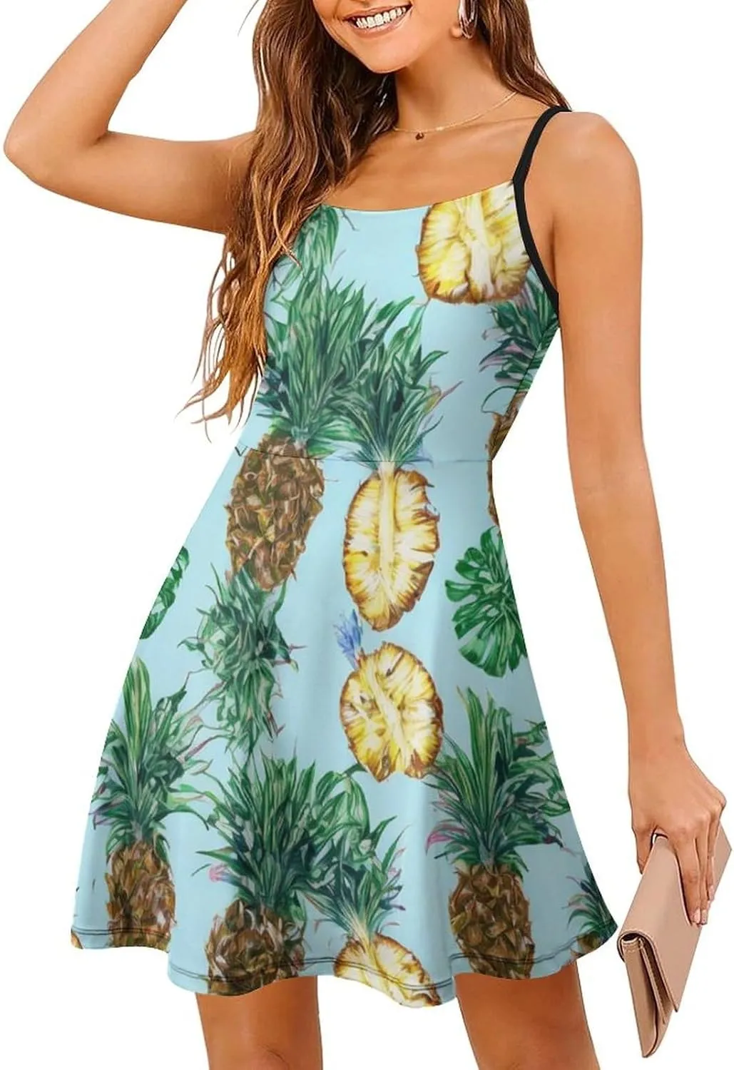 Women's U-Neck Sleeveless Midi Tank Dress for Party Holiday Beach