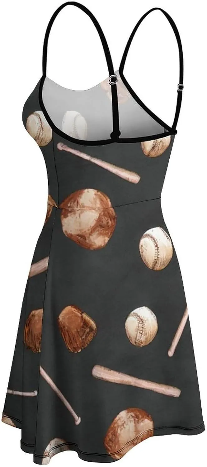 Women's U-Neck Sleeveless Swing Midi Sun Dress for Vacation Party Wedding