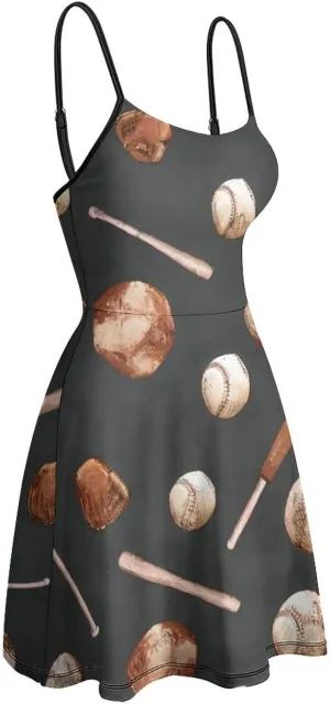 Women's U-Neck Sleeveless Swing Midi Sun Dress for Vacation Party Wedding