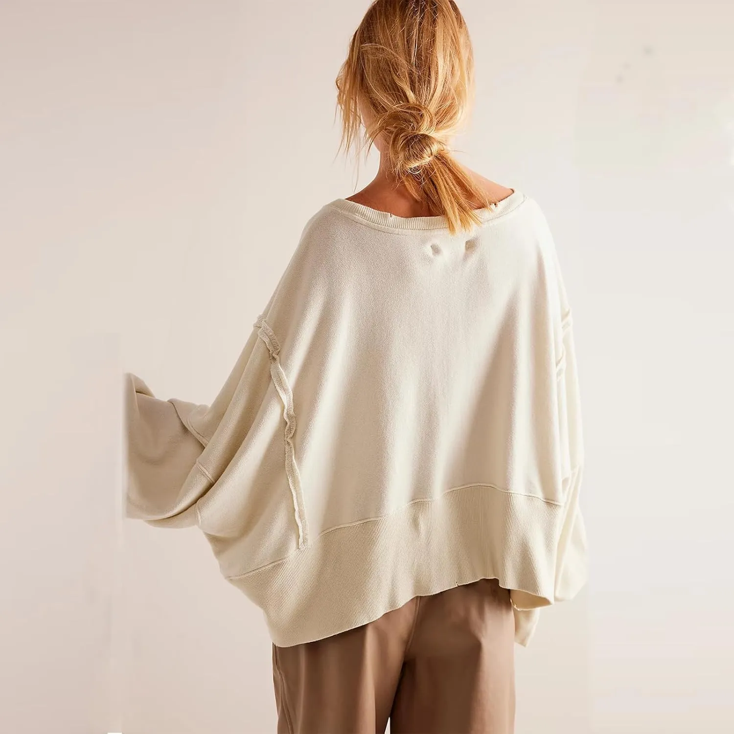 Womens Y2k Cropped Sweatshirts Crew Neck Oversized Sweatshirt Loose Long Sleeve Shirts Going Out Fall Fashion
