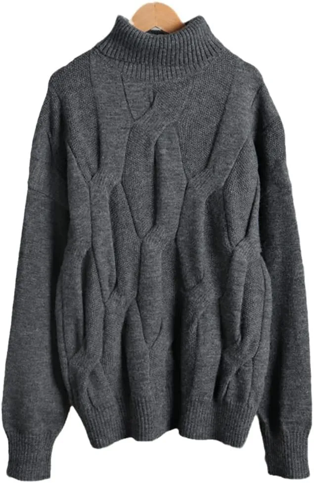 Wvapzxx Oversized Winter Thick Warm Women Turtleneck Sweaters Pullover Casual Loose Cashmere Jumper