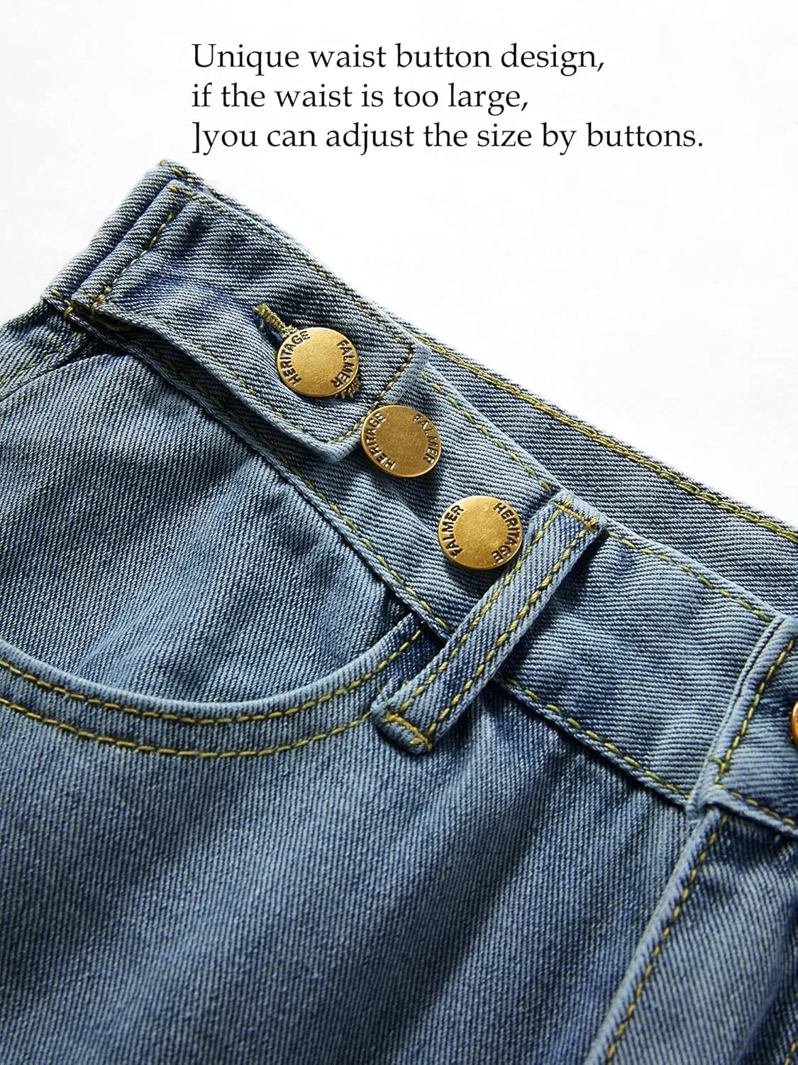 Xineicy Women's Baggy Boyfriend Jeans High Waist Distressed Denim Pants Wide Leg Straight Trousers Streetwear Pants