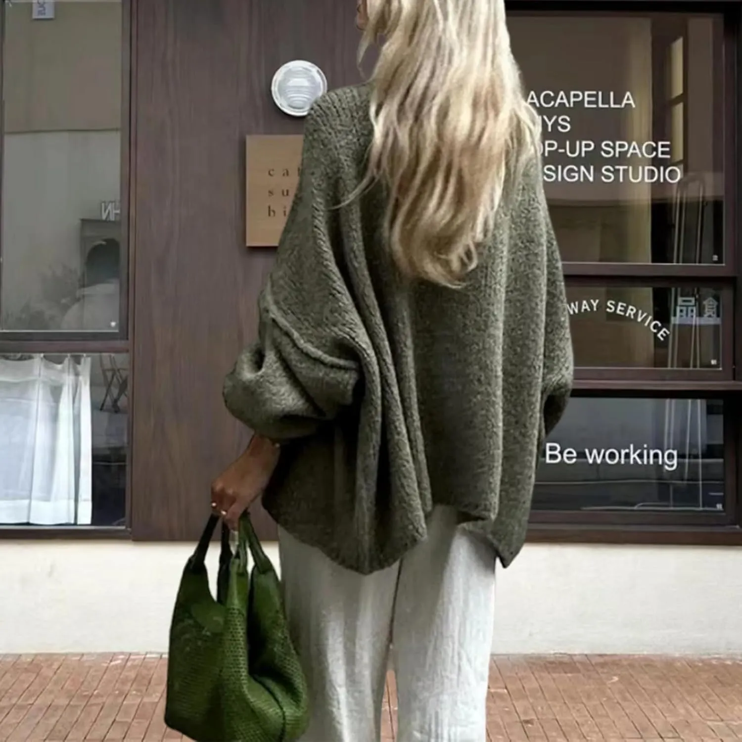 Yuemengxuan Women Oversized Cardigan Sweater Knit Button Fall Outfits Batwing Sleeve Sweaters Jackets Fashion Trendy Clothes